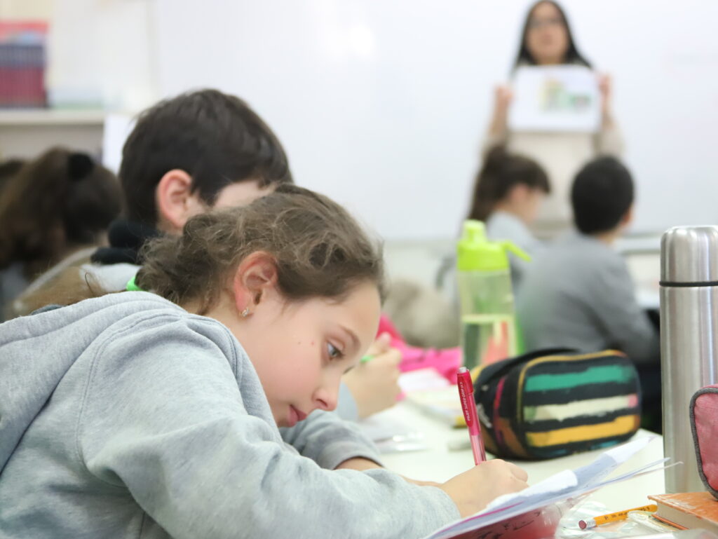 Student engaged in visual cognitive task as part of the Feuerstein Method